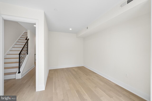 empty room featuring light hardwood / wood-style flooring