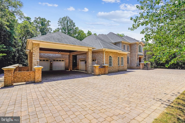 view of front of home with a garage