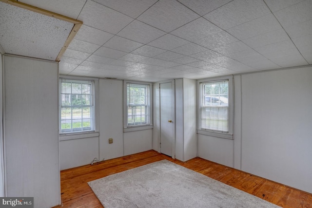 spare room with light hardwood / wood-style flooring