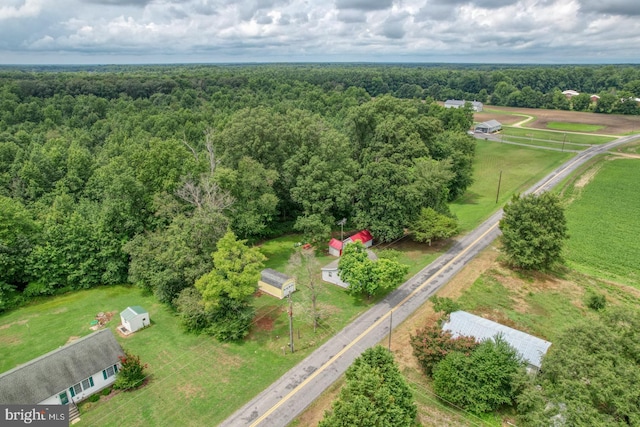 aerial view with a rural view