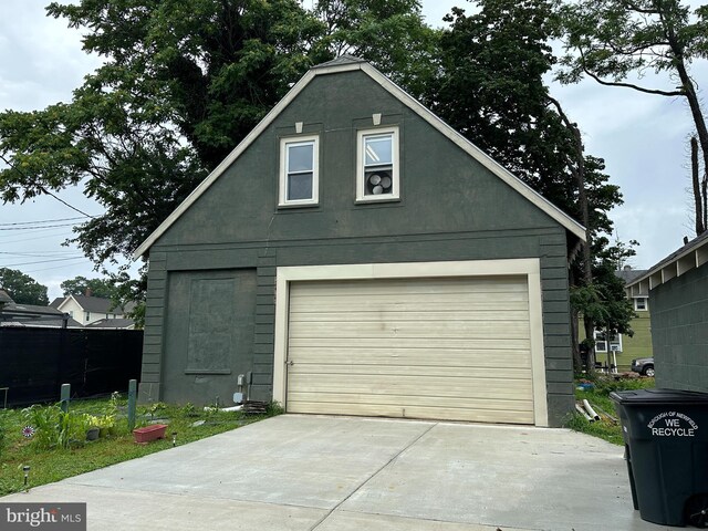 view of garage