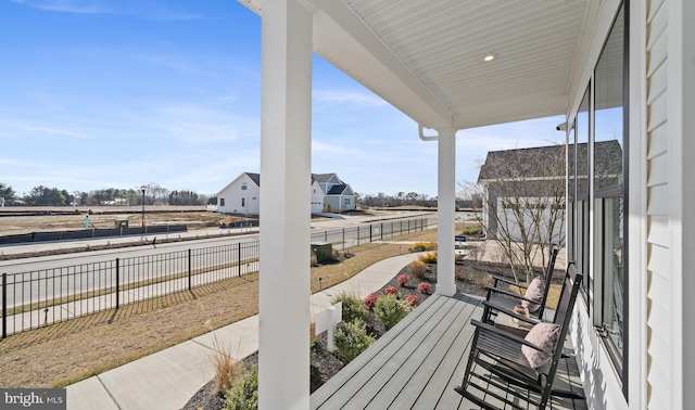 balcony featuring covered porch