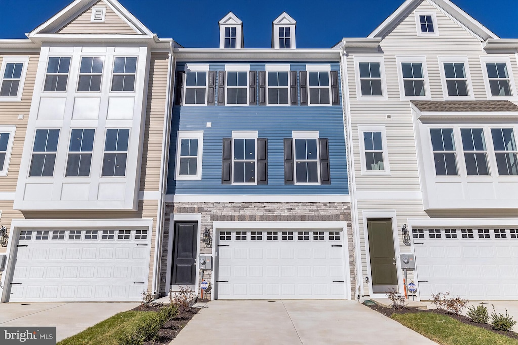 view of property with a garage