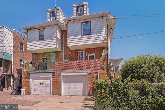 view of property featuring a garage