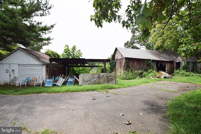 exterior space with an outdoor structure