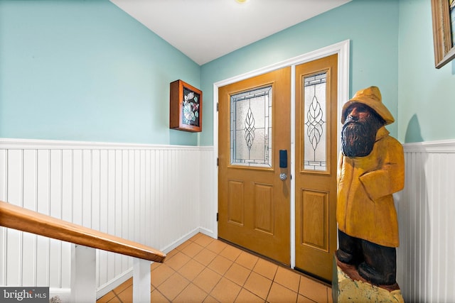 view of tiled entrance foyer