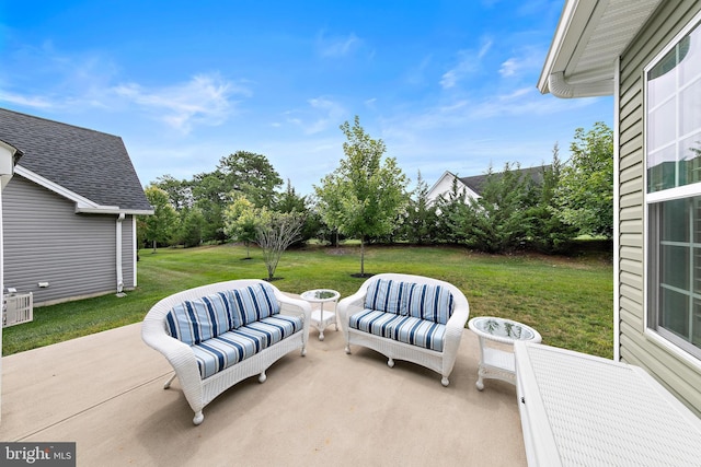 view of patio featuring an outdoor hangout area