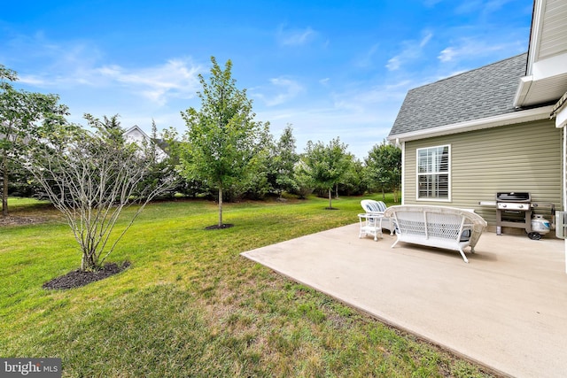 view of yard featuring a patio area