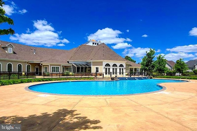 view of pool featuring a patio