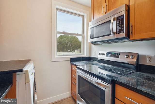 kitchen with appliances with stainless steel finishes