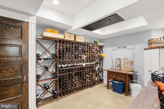 wine cellar with carpet floors