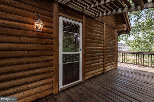 deck featuring a pergola