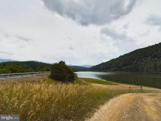 property view of water featuring a mountain view