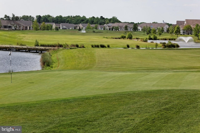 view of home's community with a water view