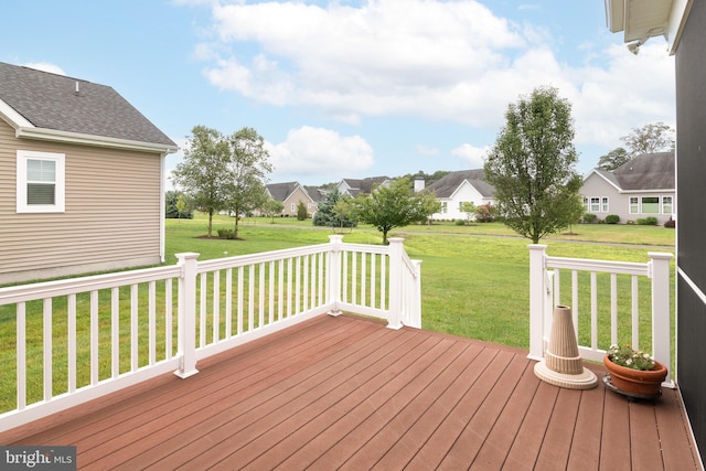 deck with a lawn