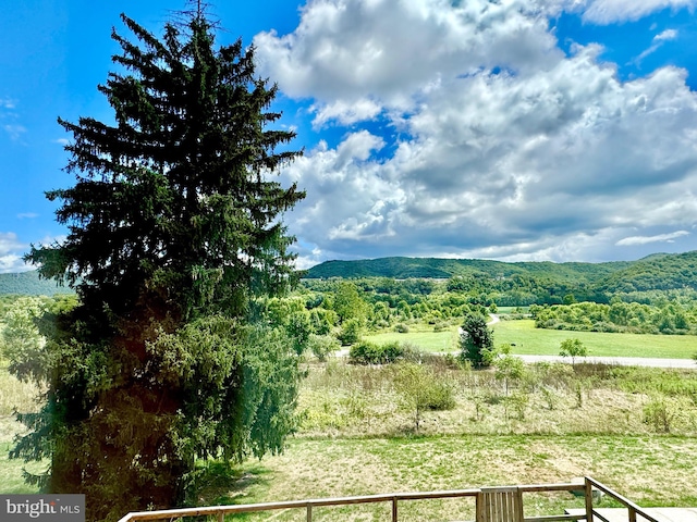 mountain view with a rural view