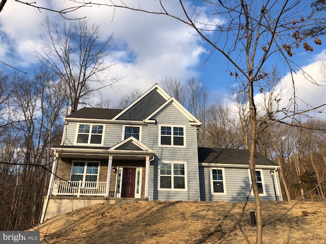 view of front of property featuring a porch