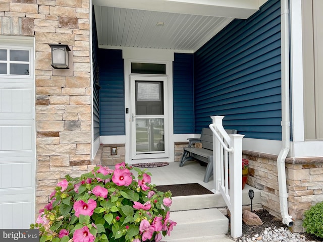 entrance to property with a garage