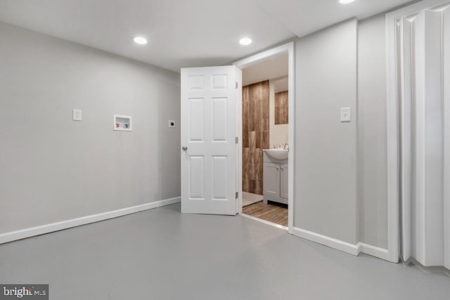 interior space with ensuite bath and sink