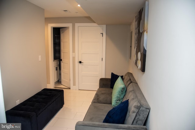 view of tiled living room