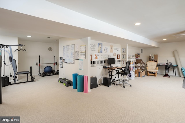 home office with carpet