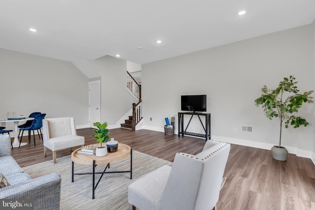 living room featuring hardwood / wood-style floors