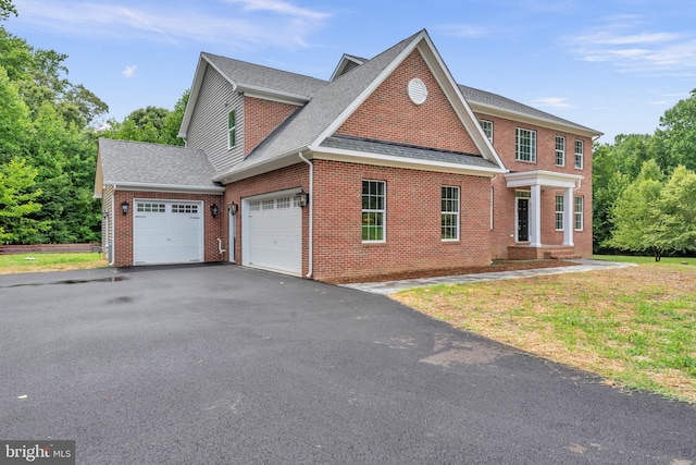 view of front of house with a garage