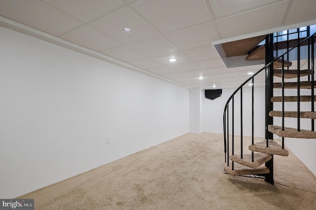 basement with carpet