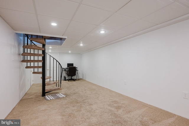 basement with carpet