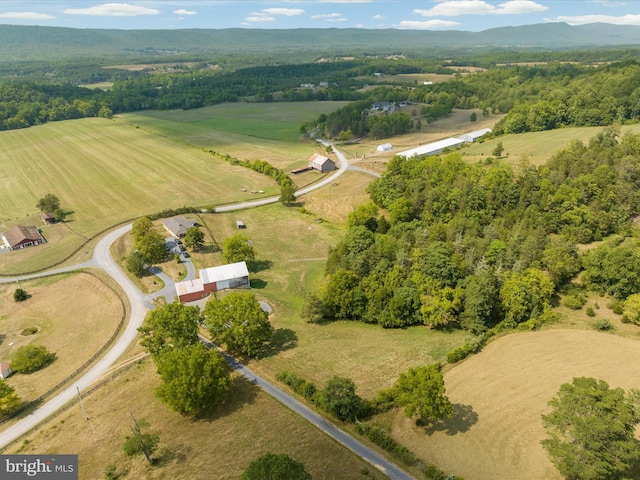 drone / aerial view with a rural view