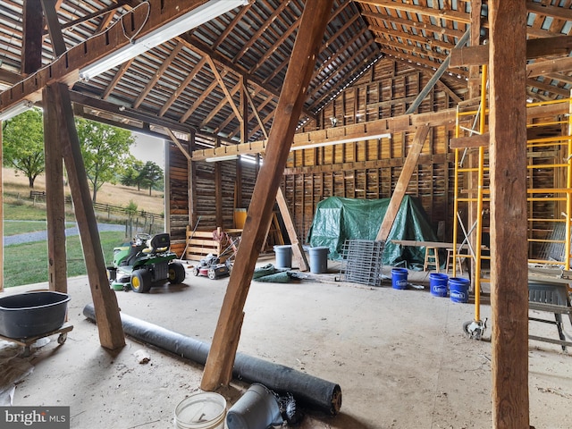 view of unfinished attic