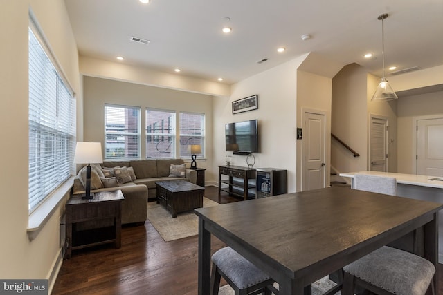 dining room featuring dark hardwood / wood-style floors