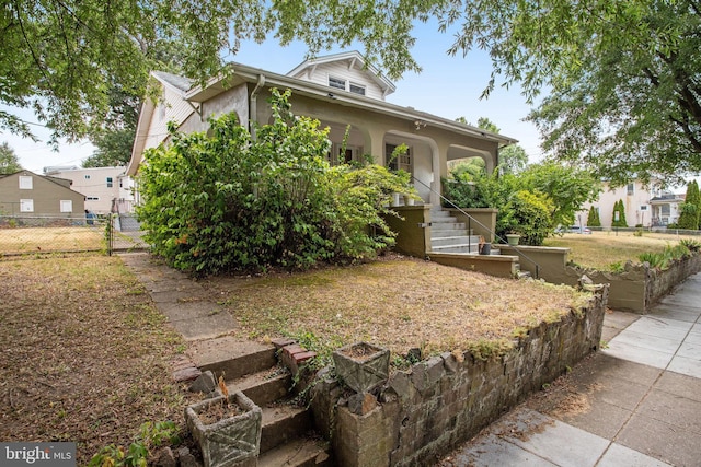 view of front of property with covered porch