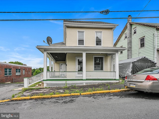 view of front of home with a porch