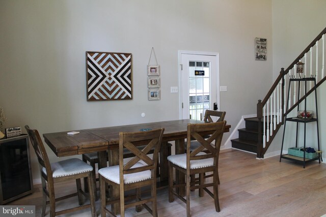 dining area with wood-type flooring