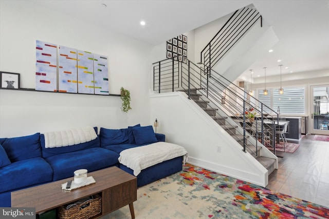 living room featuring hardwood / wood-style floors