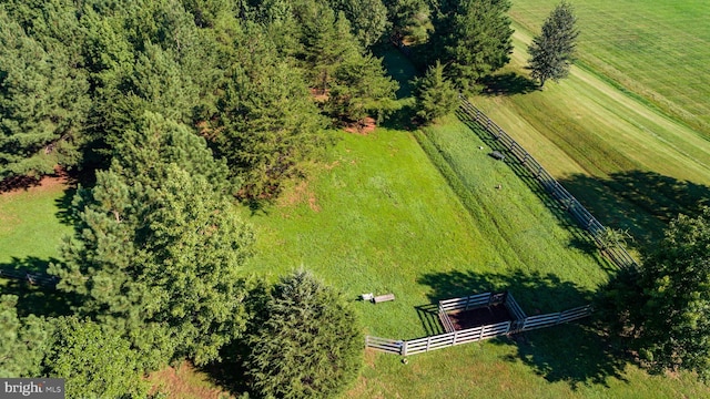 bird's eye view with a rural view