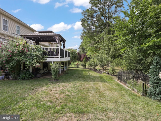 view of yard featuring a gazebo