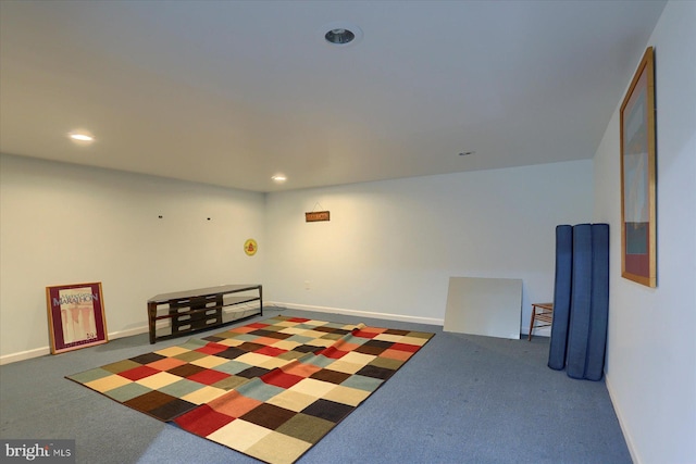 interior space featuring carpet flooring