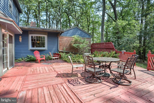 view of wooden deck