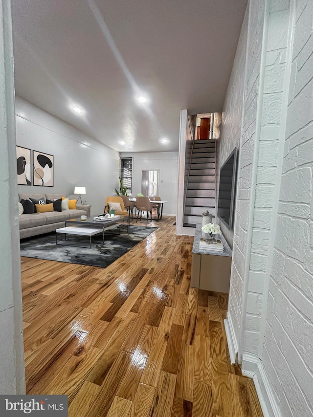 1830 E Cornwall St, Philadelphia, PA 19134 - living area featuring hardwood / wood-style floors and stairs