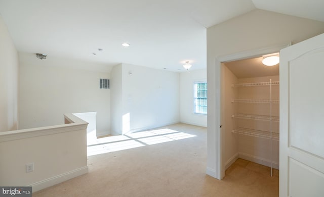 interior space with vaulted ceiling