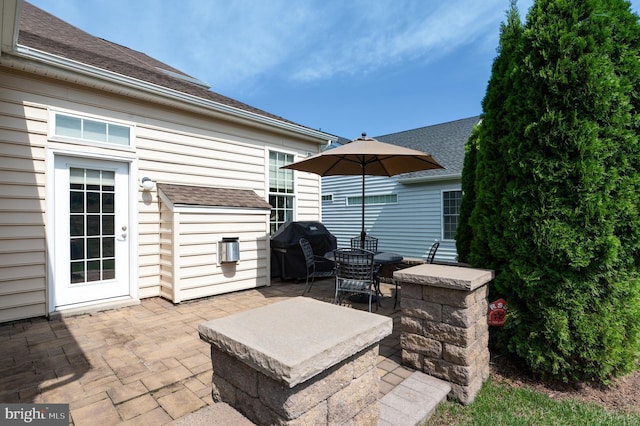 view of patio / terrace featuring grilling area