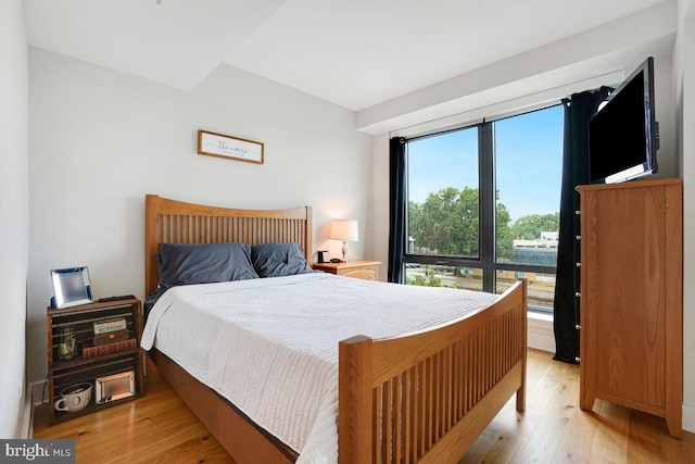 bedroom featuring light hardwood / wood-style flooring