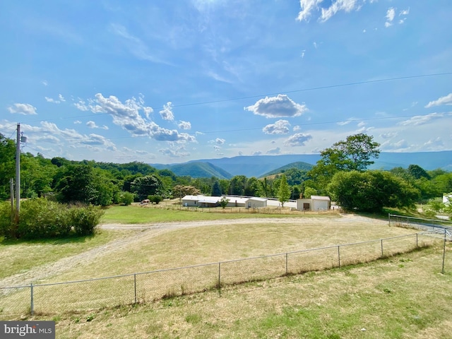 mountain view with a rural view