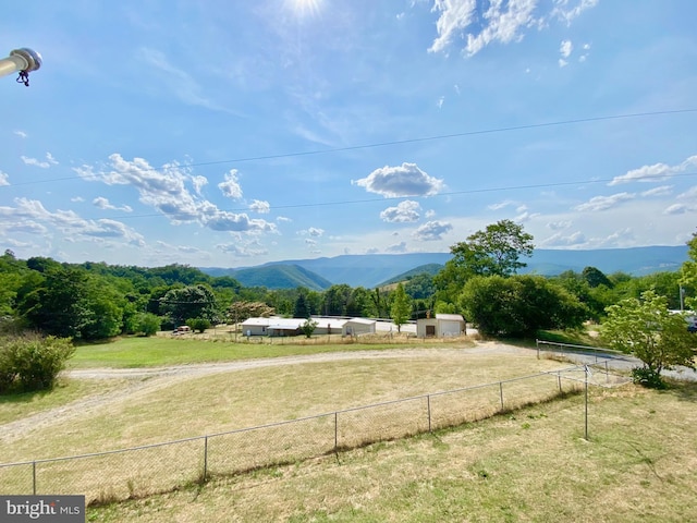 property view of mountains with a rural view