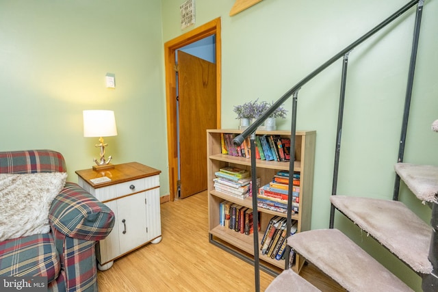 bedroom with light hardwood / wood-style flooring