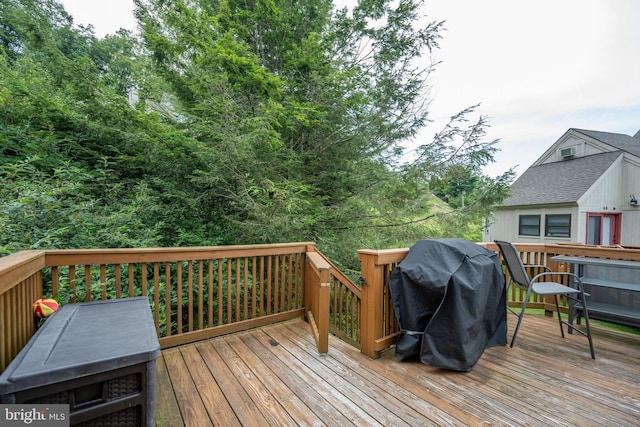 deck with area for grilling