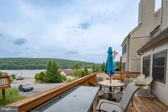 balcony with a water view