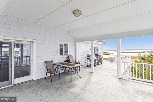 view of patio with a grill